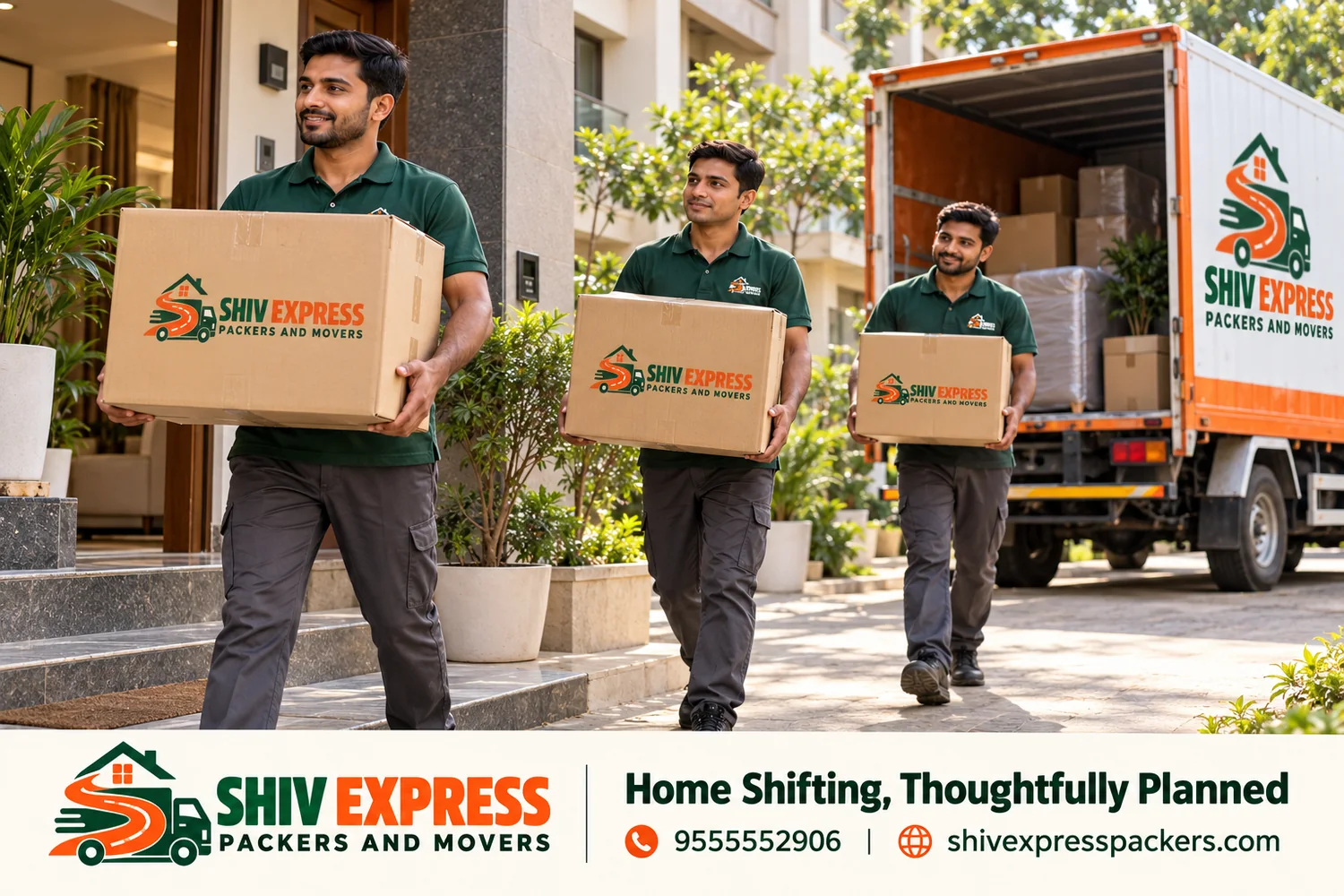 Shiv Express household moving and packing promotional scene